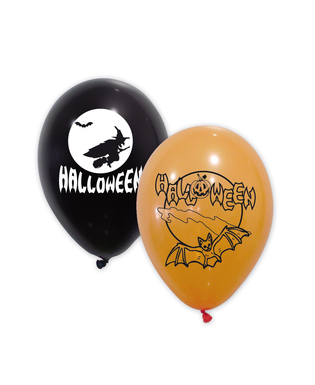  Latexballons für Halloween Raumdekoration 10 Stück schwarz-weiss-orange, fig. 1 