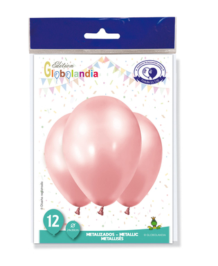  12 Ballons métallisés rose gold 28 cm, fig. 1 