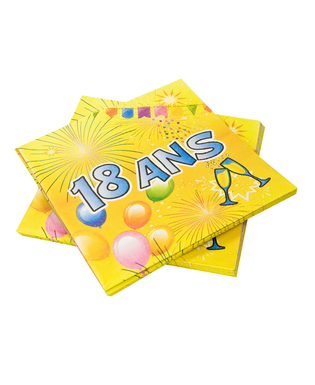  20 Serviettes en papier 18 ans Anniversaire Fiesta 33 cm, fig. 1 