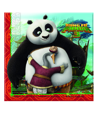  20 Serviettes en papier Kung Fu Panda 3™ 33 x 33 cm, fig. 1 