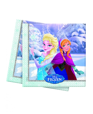  20 Serviettes en papier La Reine des Neiges hiver™ 33x33 cm, fig. 1 