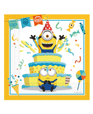  20 Serviettes en papier Minions™ 33 x 33 cm, fig. 1 