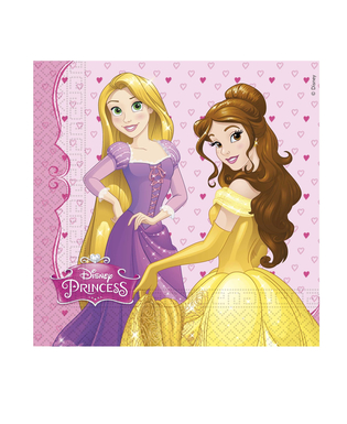  20 Serviettes en papier Princesses Disney™ cœurs 33 x 33 cm, fig. 1 