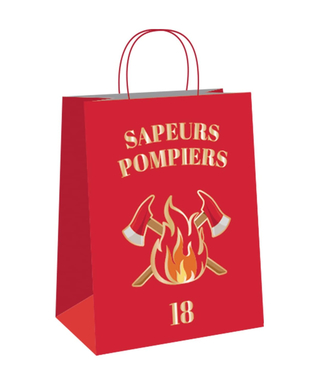  4 Sacs cadeaux en papier Pompier 20 cm, fig. 1 