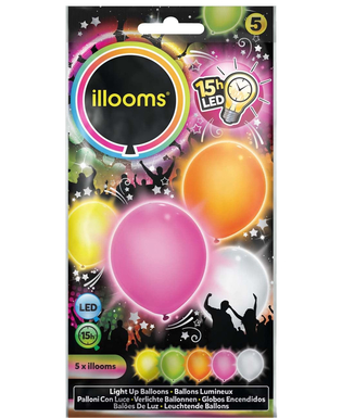  5 Ballons LED summer party Illooms ®, fig. 1 