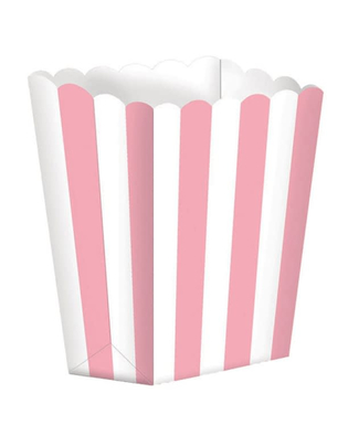  5 Boîtes à popcorn en carton rose et blanc 6,3 x 13,5 cm, fig. 1 