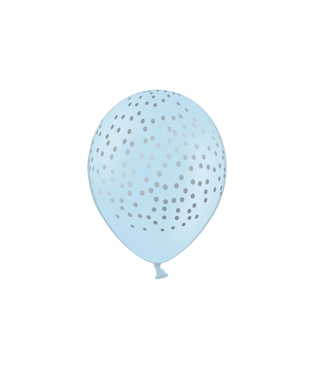  6 Ballons en latex bleu ciel pois argentés 30 cm, fig. 1 