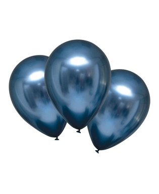  6 Ballons en latex bleu marine satinés 28 cm, fig. 1 