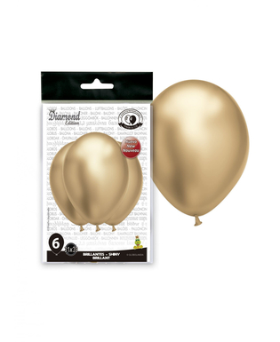  Latex-Luftballons groß elegante Party-Dekoration 6 Stück gold 31-39 cm, fig. 1 