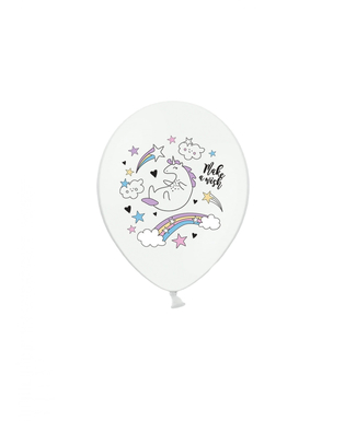  6 Ballons en latex licorne blanche 30 cm, fig. 1 