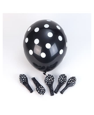  6 schwarze Ballons mit weißen Punkten, fig. 1 