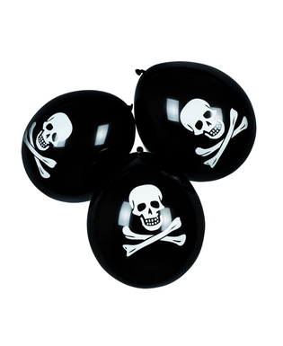  6 Ballons en latex pirate noirs, fig. 1 