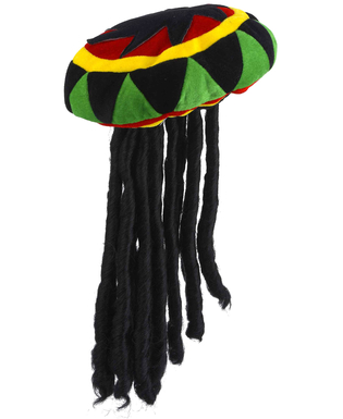  Bonnet rasta velours avec dreadlocks adulte, fig. 1 