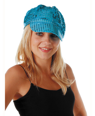  Casquette disco à sequins turquoise adulte, fig. 1 