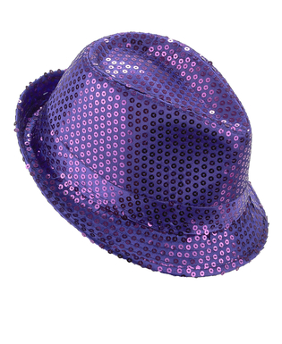  Chapeau borsalino à sequins violet adulte, fig. 1 