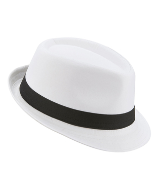  Chapeau borsalino blanc bande noire adulte, fig. 1 