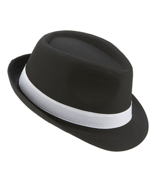  Chapeau borsalino noir luxebande blanche adulte, fig. 1 