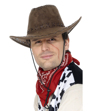  Chapeau cowboy marron effet suédé adulte, fig. 1 