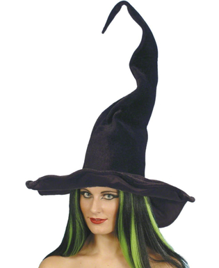  Chapeau sorcière noir velours femme Halloween, fig. 1 