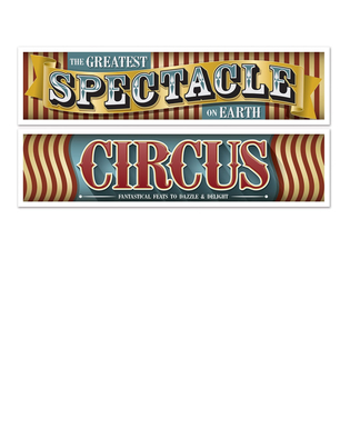  2 Banderoles Cirque Vintage 38 cm x 1,5 m, fig. 1 