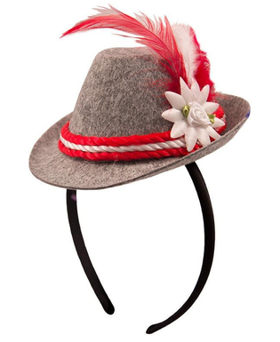  Mini chapeau bavarois gris et rouge femme, fig. 1 