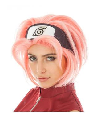  Naruto Sakura Haruno™-Perücke für Erwachsene rosa, fig. 1 