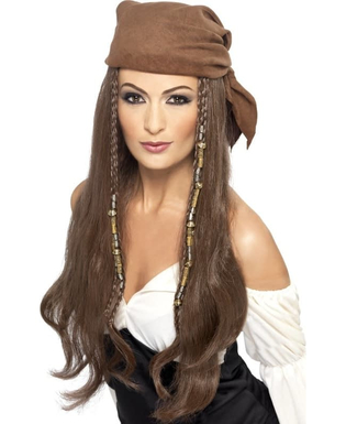  Lange braune Piratenperücke für Damen, fig. 1 