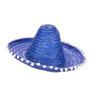  Sombrero bleu à bordure pompons adulte, fig. 1 