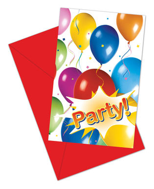  6 Cartes d'invitation ballons volants, fig. 1 