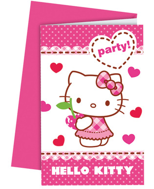  6 Cartes d'invitation avec enveloppes Hello Kitty™, fig. 1 