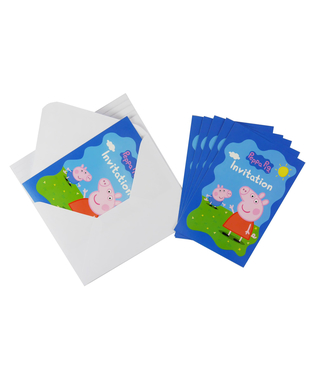  6 Cartons d'invitation avec enveloppes Peppa Pig™ 10 x 15 cm, fig. 1 