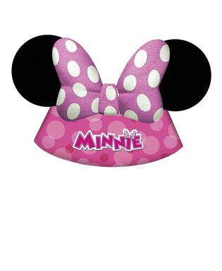  Minnie Maus™-Geburtstags-Hüte für Kinder 6 Stück pink-weiss-schwarz, fig. 1 