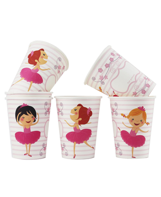  6 Gobelets en carton ballerines 25 cl 7,5 x 9,5 cm, fig. 1 