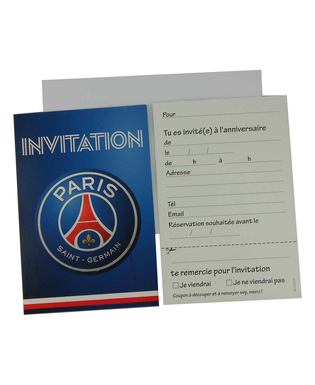  6 Cartes d'invitation + 6 enveloppes PSG™ 12 x 16.5 cm, fig. 1 