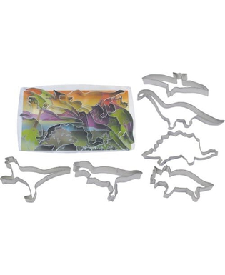  6 Emporte-pièces en métal anniversaire Dinosaures 15 cm, fig. 1 