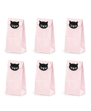  6 Sacs cadeaux en papier chaton roses 8 x 18 x 6 cm, fig. 1 