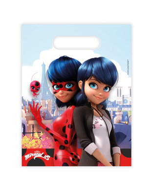  6 Sacs cadeaux Miraculous Ladybug™ 23 x 16,5 cm, fig. 1 