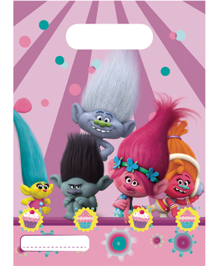  6 Sacs cadeaux Trolls™ 16,5 x 23 cm, fig. 1 