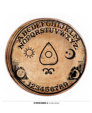  Spielerische Ouija-Pappteller Tischdeko für Halloween 8 Stück braun-schwarz 23 cm, fig. 1 