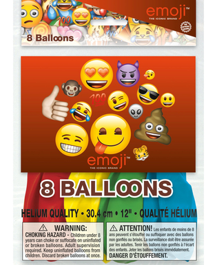  8 Ballons latex imprimés Emoji ™, fig. 1 