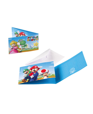  8 Invitations et enveloppes Super Mario ™, fig. 1 