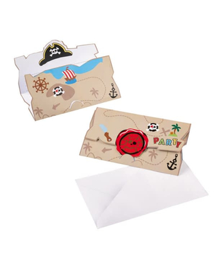  8 Invitations et enveloppes Pirate, fig. 1 