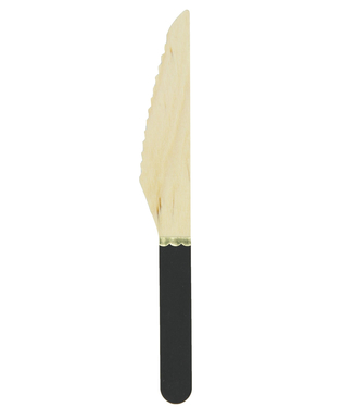  Holz-Messer Tischdekoration für Partys 8 Stück braun-schwarz 16 cm, fig. 1 