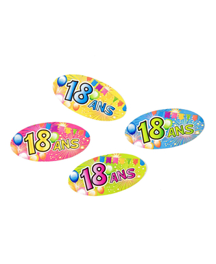  80 Confettis de table papier 18 ans Fiesta 4 x 2 cm, fig. 1 