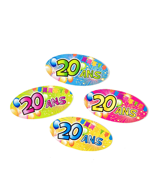  80 Confettis de table papier 20 ans Fiesta 4 x 2 cm, fig. 1 