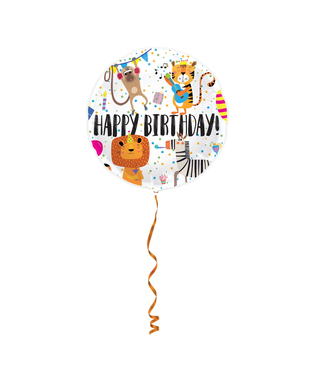  Ballon aluminium happy birthday animaux 45cm, fig. 1 