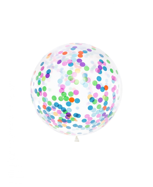  Ballon géant transparent confettis multicolores 1m, fig. 1 