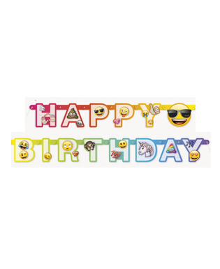  Bannière en carton happy birthday Emoji Rainbow™ 1,8 m, fig. 1 