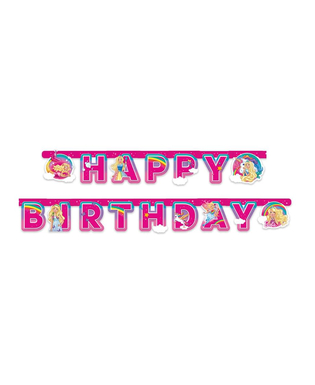  Barbie Dreamtopia™ „Happy Birthday“-Papierbanner, 15 cm x 2 m, fig. 1 