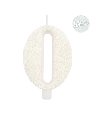  Bougie anniversaire chiffre blanche pailletée 9,5 cm, fig. 1 